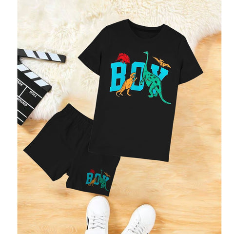 Boy Black Set with printed trouser