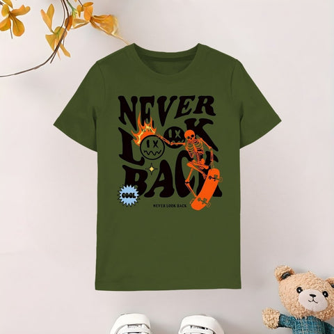 Never look Back Olive green T-shirt