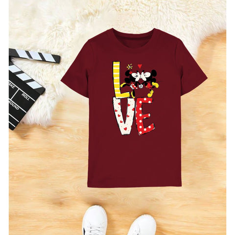 Stylish Love Printed T-shirt for girls