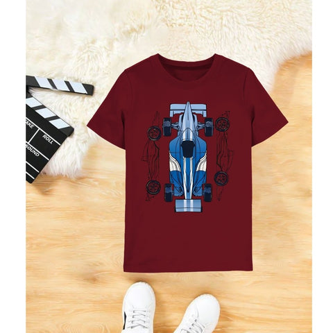 Racing Car Mahroon T-shirt for boys