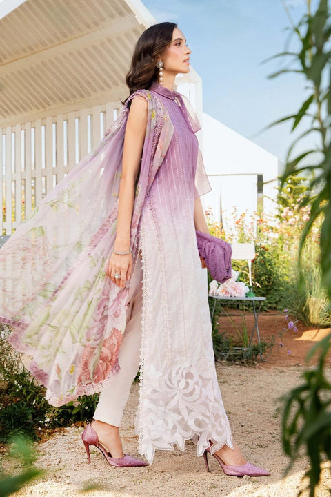 MARIA.B-3PC LAWN PRINTED SHIRT WITH CHIFFON PRINT DUPATTA AND TROUSER-BIC-2511