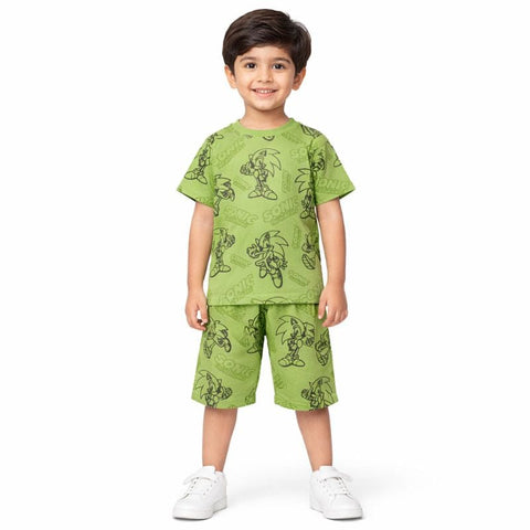 Sonic tshirt with shorts  for boys